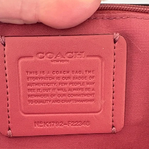 Coach Pink Rouge Faye Crossbody Bag with Top Handle Mixed Material Suede Leather - Picture 10 of 14